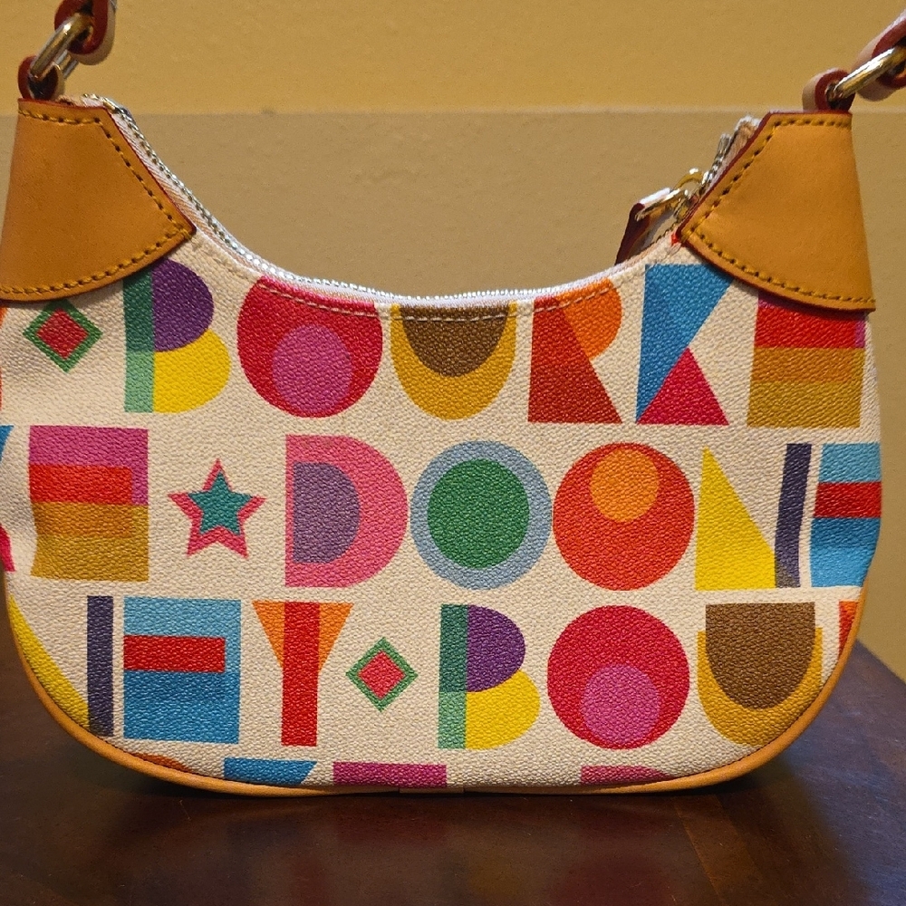 Dooney & Bourke Mary Blair Colorful Geometric Shoulder Bag EUC - Picture 3 of 10